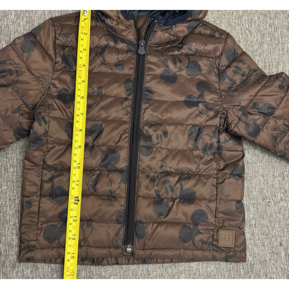 Baby Gap Disney Mickey Mouse Lightweight Puffer Jacket Brown Size 2T - Picture 4 of 6